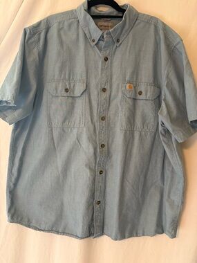 Carhartt Light Blue Short-Sleeve Button-Up Work Shirt